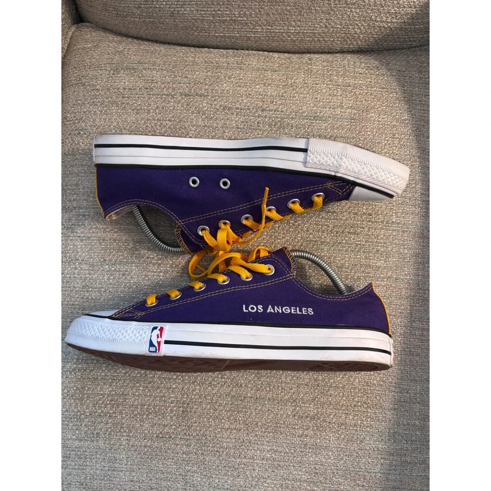 Converse Chuck Taylor All Star NBA Los Angeles Lakers Purple Gold Sneakers Men 8 - Picture 7 of 10